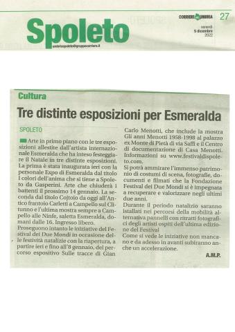 Tre distinte esposizioni per Esmeralda